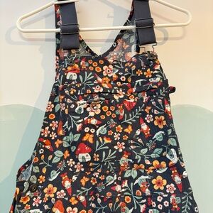 Duluth Trading Company Heirloom Garden Overalls with Gnome Mushroom Print
